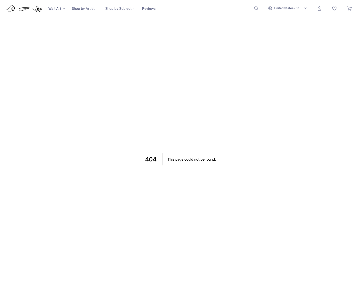 Shopify-backed collection surface at `/collections/wall-art`.