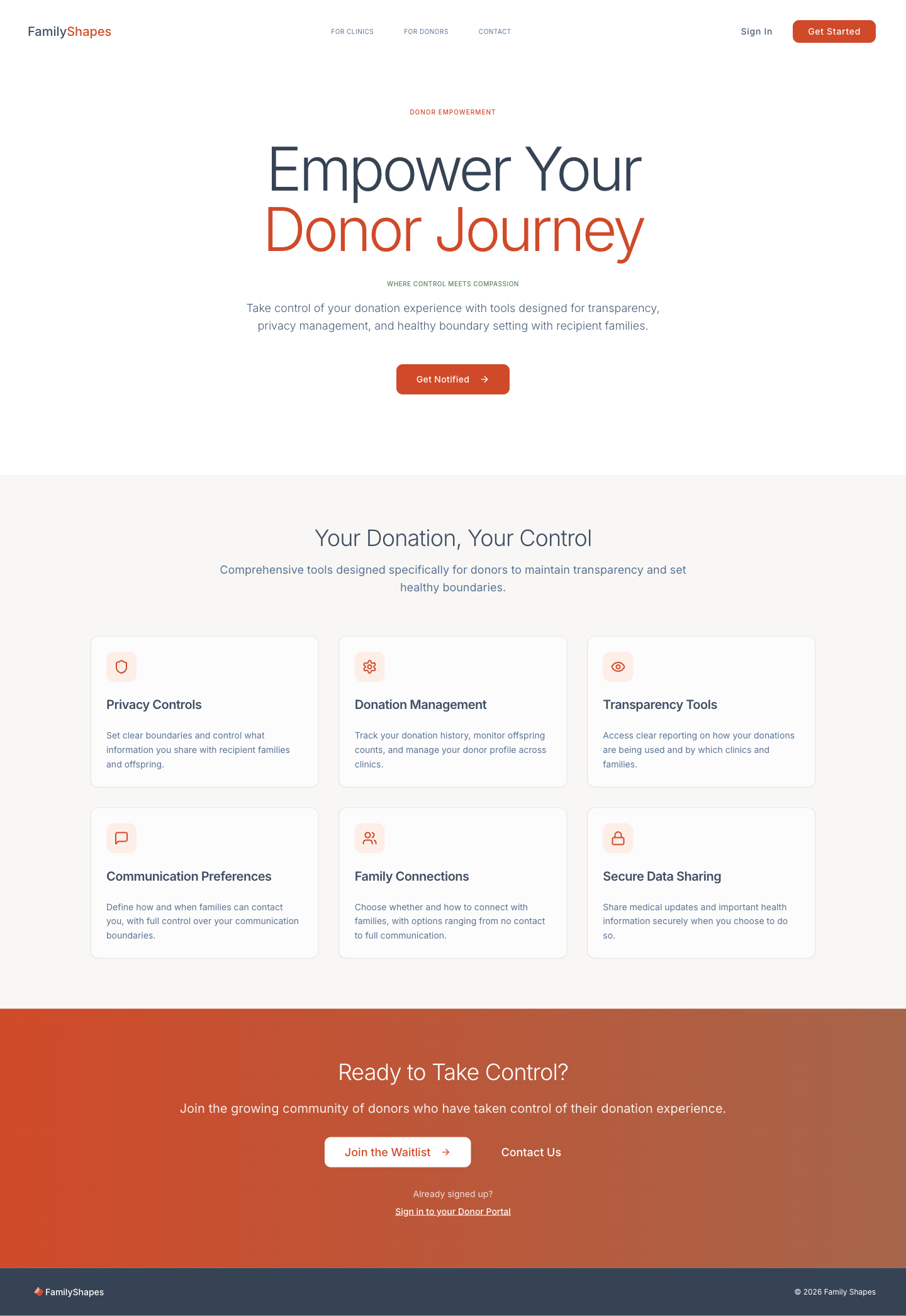 Key feature (Donor experience)