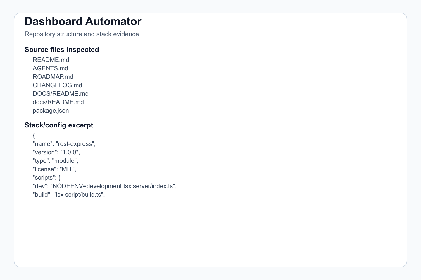 Source files, commands, and implementation structure.