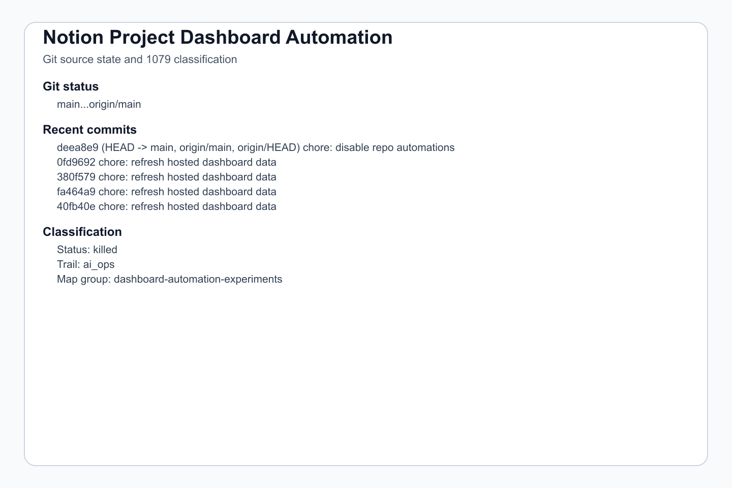Git/source-state evidence plus 1079 classification.